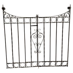 Vintage Pair Of Wrought Iron Garden Gates ( 2 pairs available )