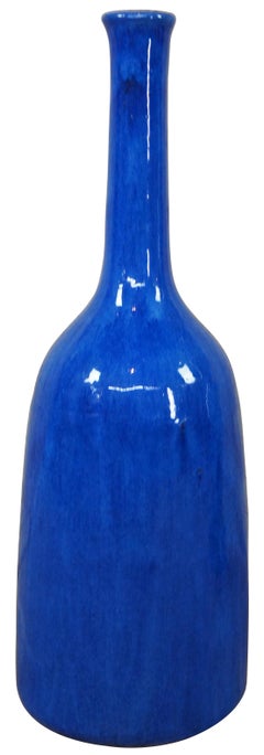 2 Paola Navone Gervasoni 1882 Inout 91 & 92 Ceramic Cobalt Blue Floor Vases