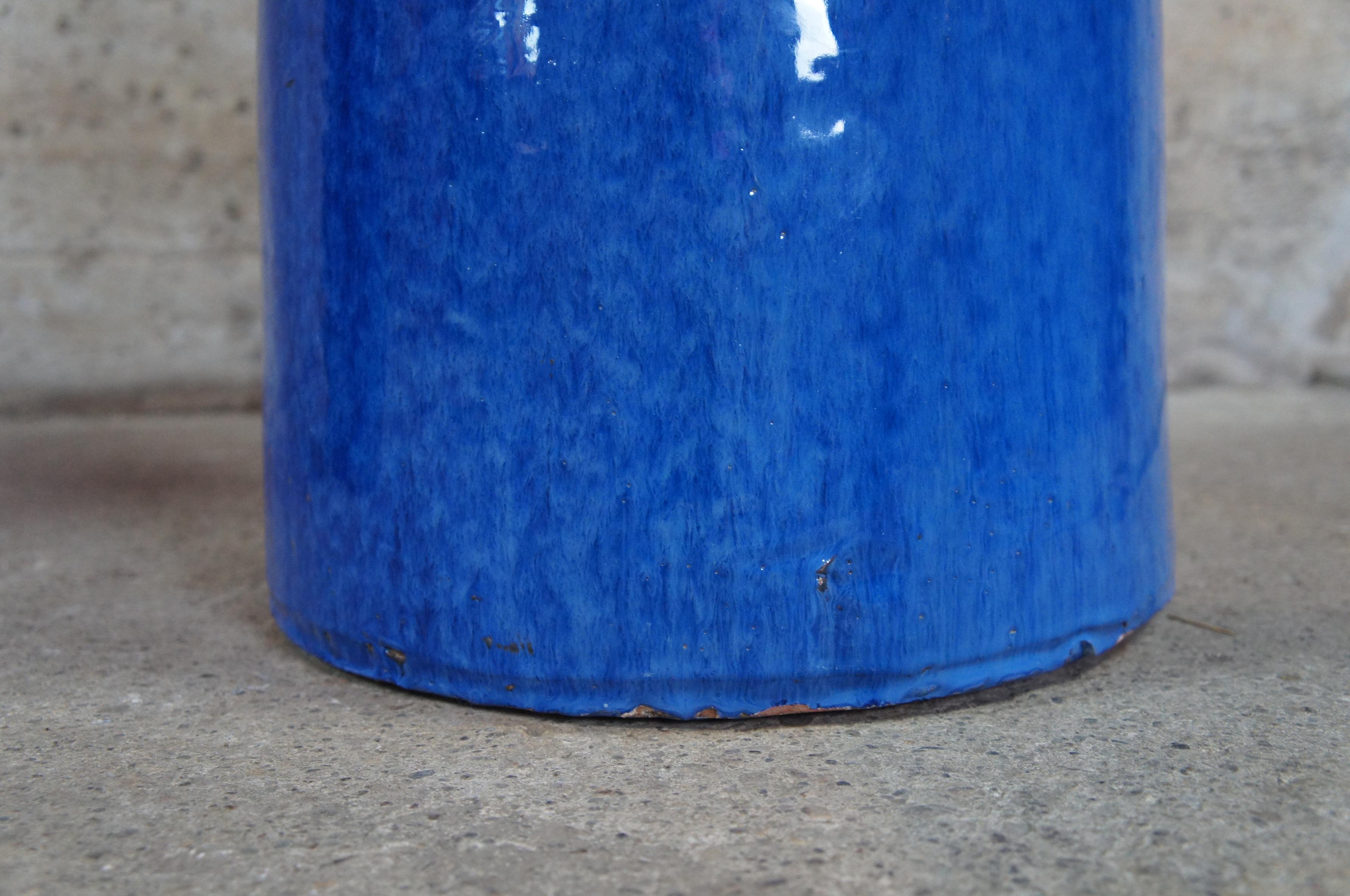 Modern 2 Paola Navone Gervasoni 1882 Inout 91 & 92 Ceramic Cobalt Blue Floor Vases