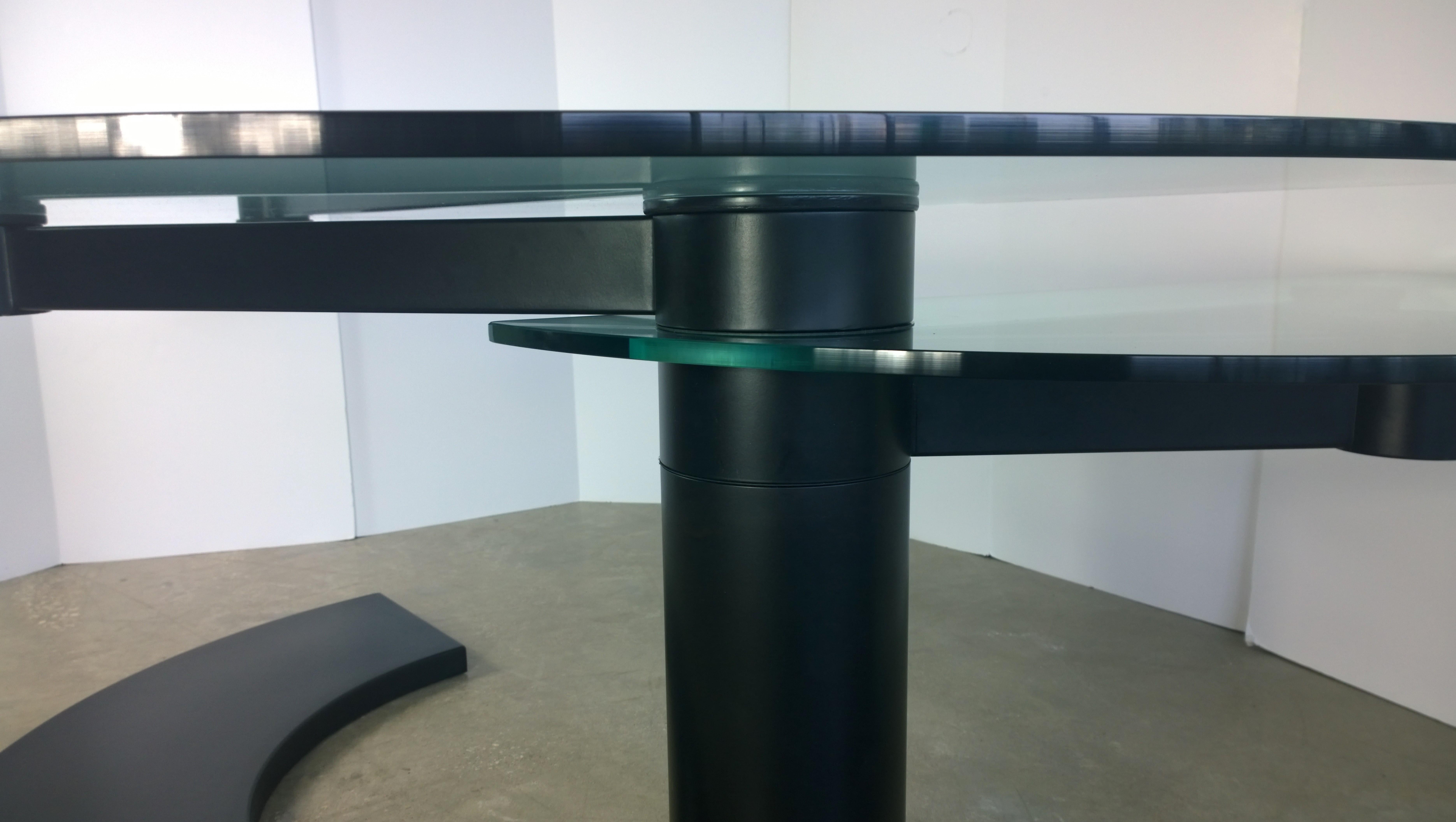 2 Part Glass and Black Metal Pace Arkitera Desk 450 Design Pierfranco Bagarotti 3