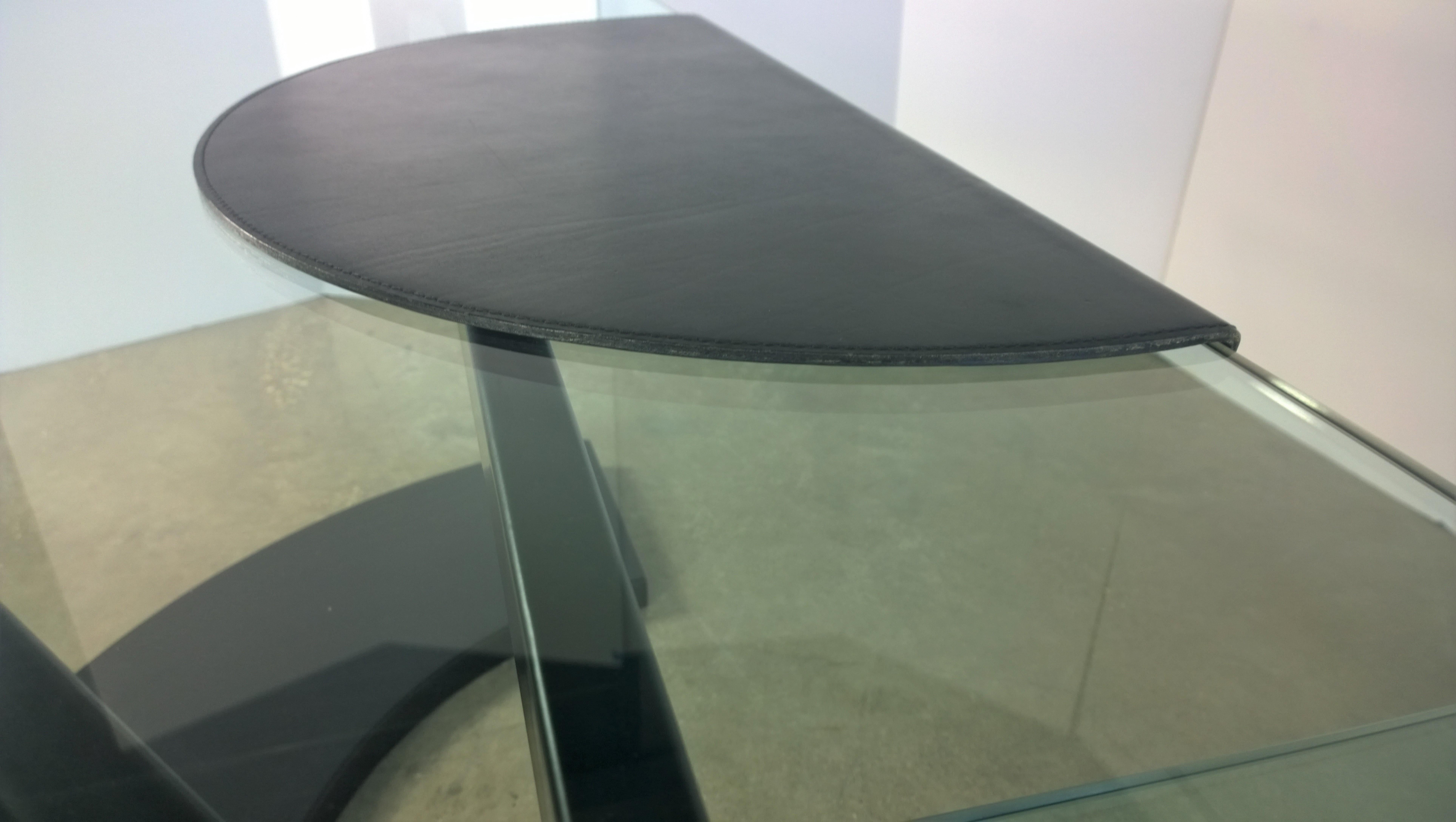 2 Part Glass and Black Metal Pace Arkitera Desk 450 Design Pierfranco Bagarotti 7