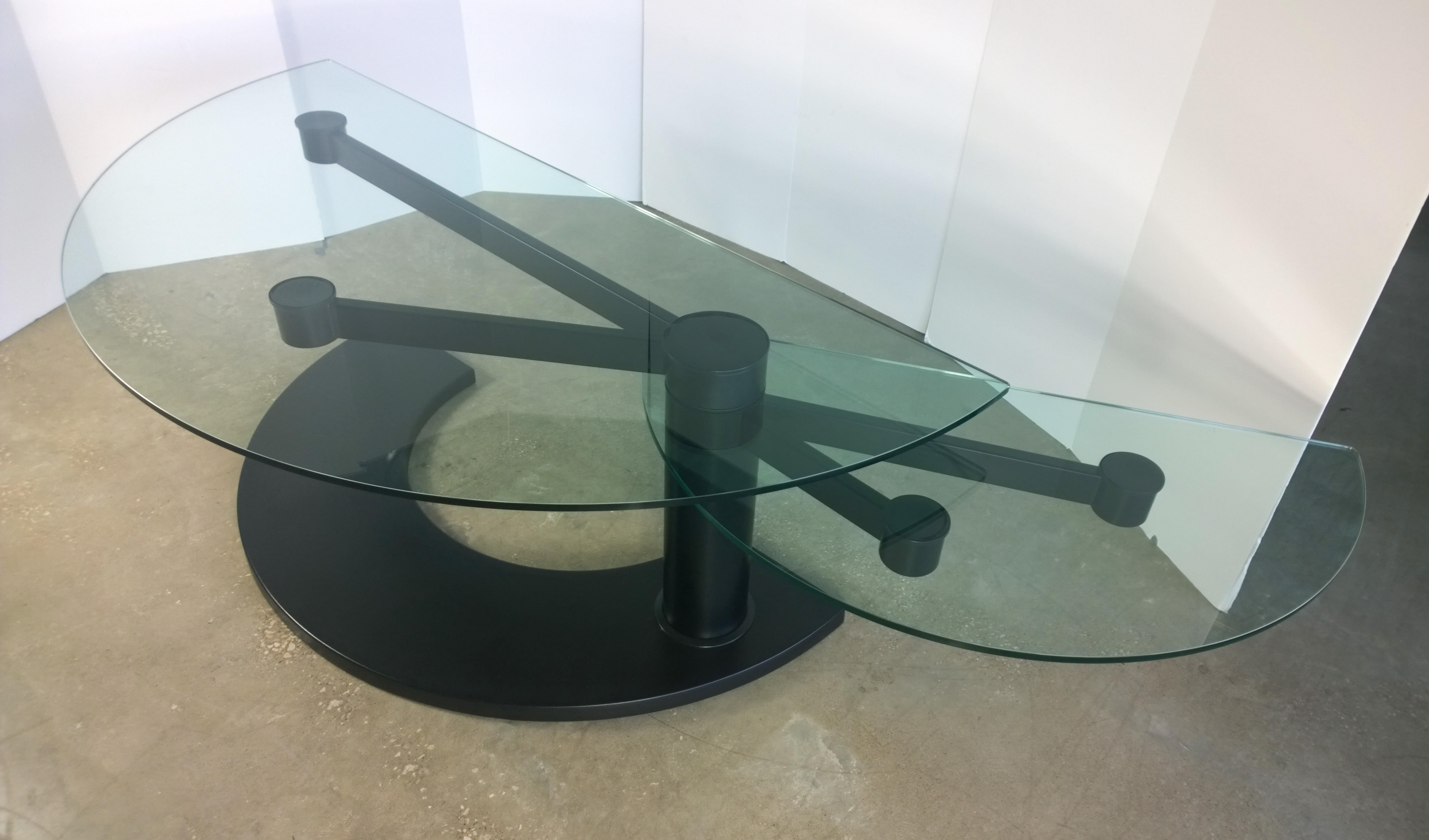 2 Part Glass and Black Metal Pace Arkitera Desk 450 Design Pierfranco Bagarotti 9