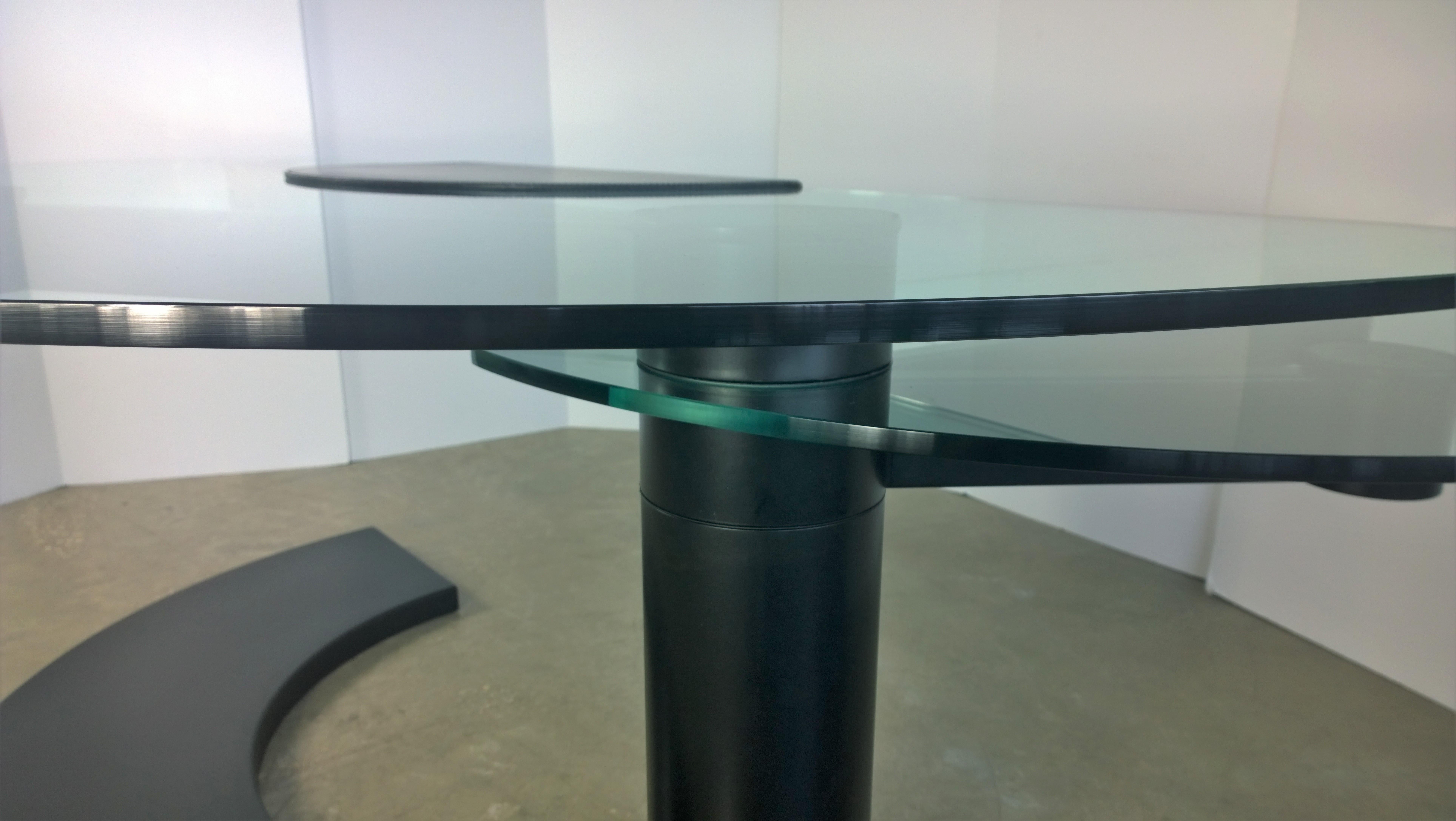2 Part Glass and Black Metal Pace Arkitera Desk 450 Design Pierfranco Bagarotti 2