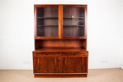2 parts Danish Buffet, bookcase-showcase in Santos Rosewood by Erik Brouer 1960