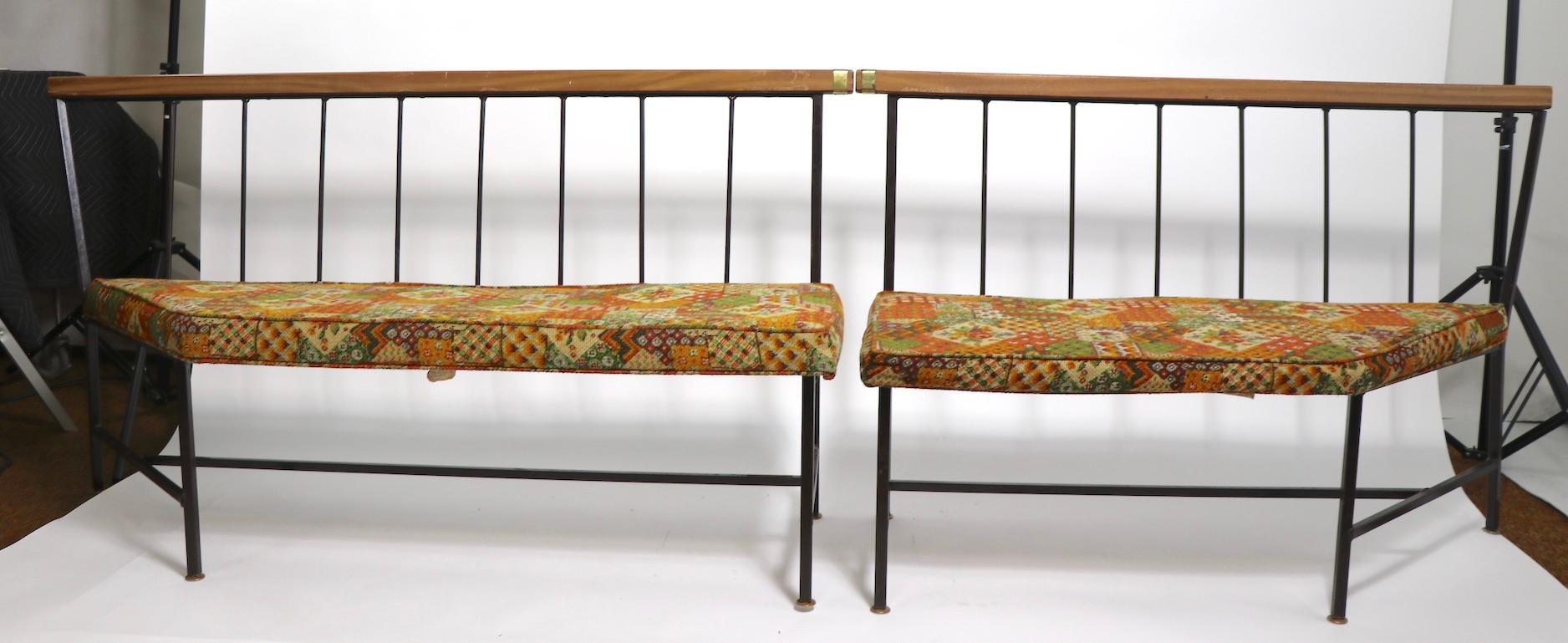 2-Piece Mid Century Banquette Benches 4