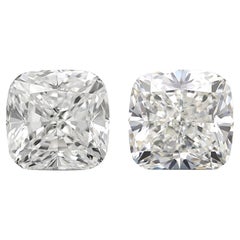2 Pc Natural Diamonds, 2.03 Ct, Cushion, F, VVS1, GIA Certificate