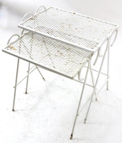 2 pièces de tables de jardin gigognes attribuées à Tempestini pour Salterini