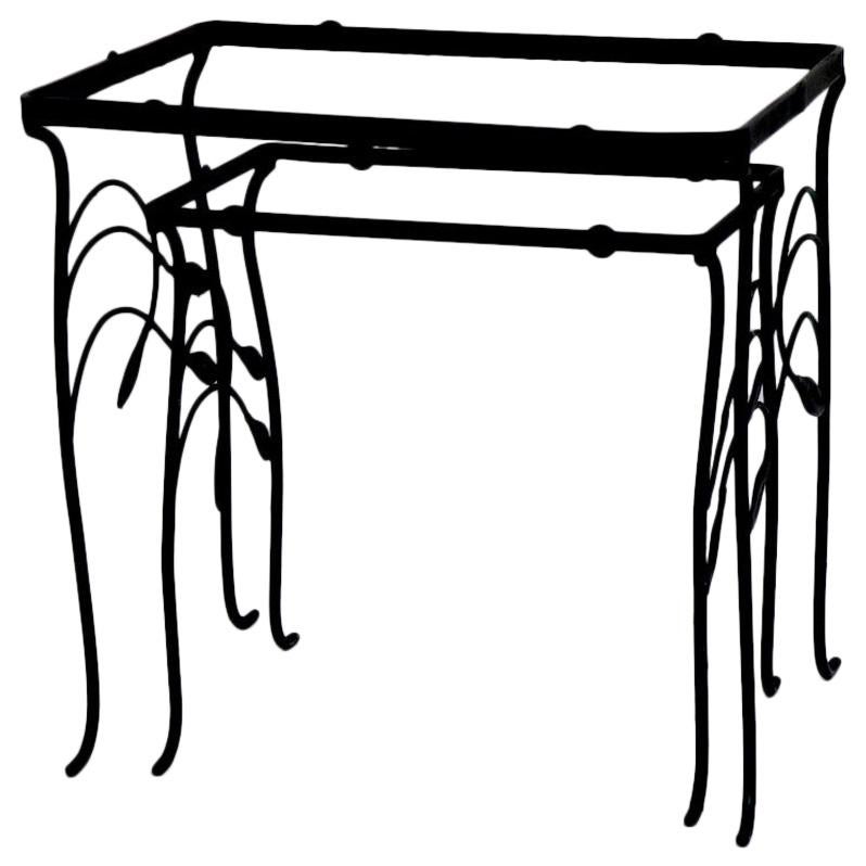 2-Piece Wrought Iron Nesting Tables after Salterini