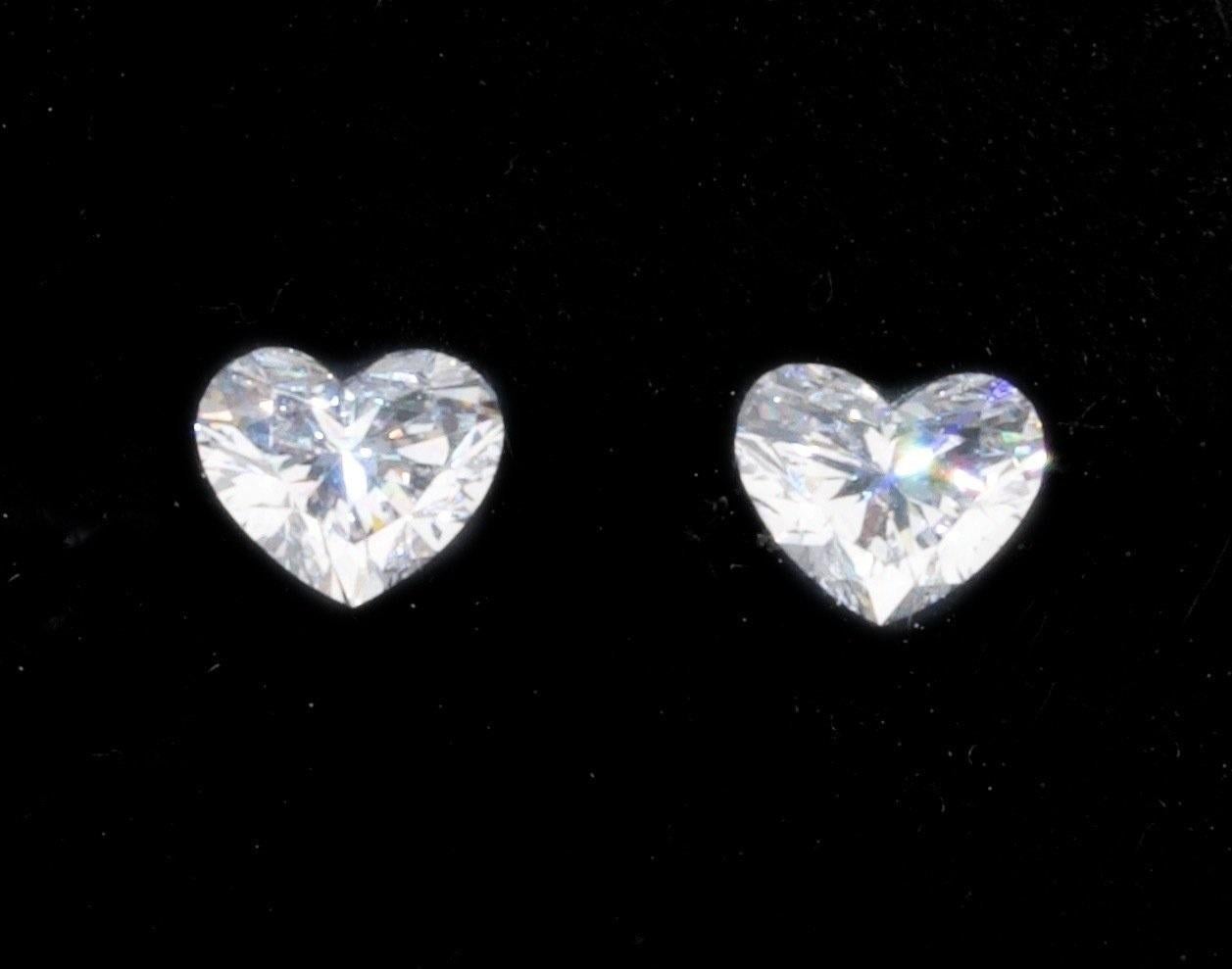 2 pcs Natural Diamonds - 0.60 ct - Heart - E, D (colourless) - SI1- GIA Cert For Sale 5