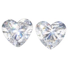 2 Pcs Natural Diamonds, 0.60 Ct, Heart, F, SI1, GIA Certificate