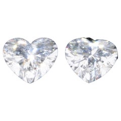 2 Pcs Natural Diamonds, 0.64 Ct, Heart, E, F, SI1, GIA Certificate