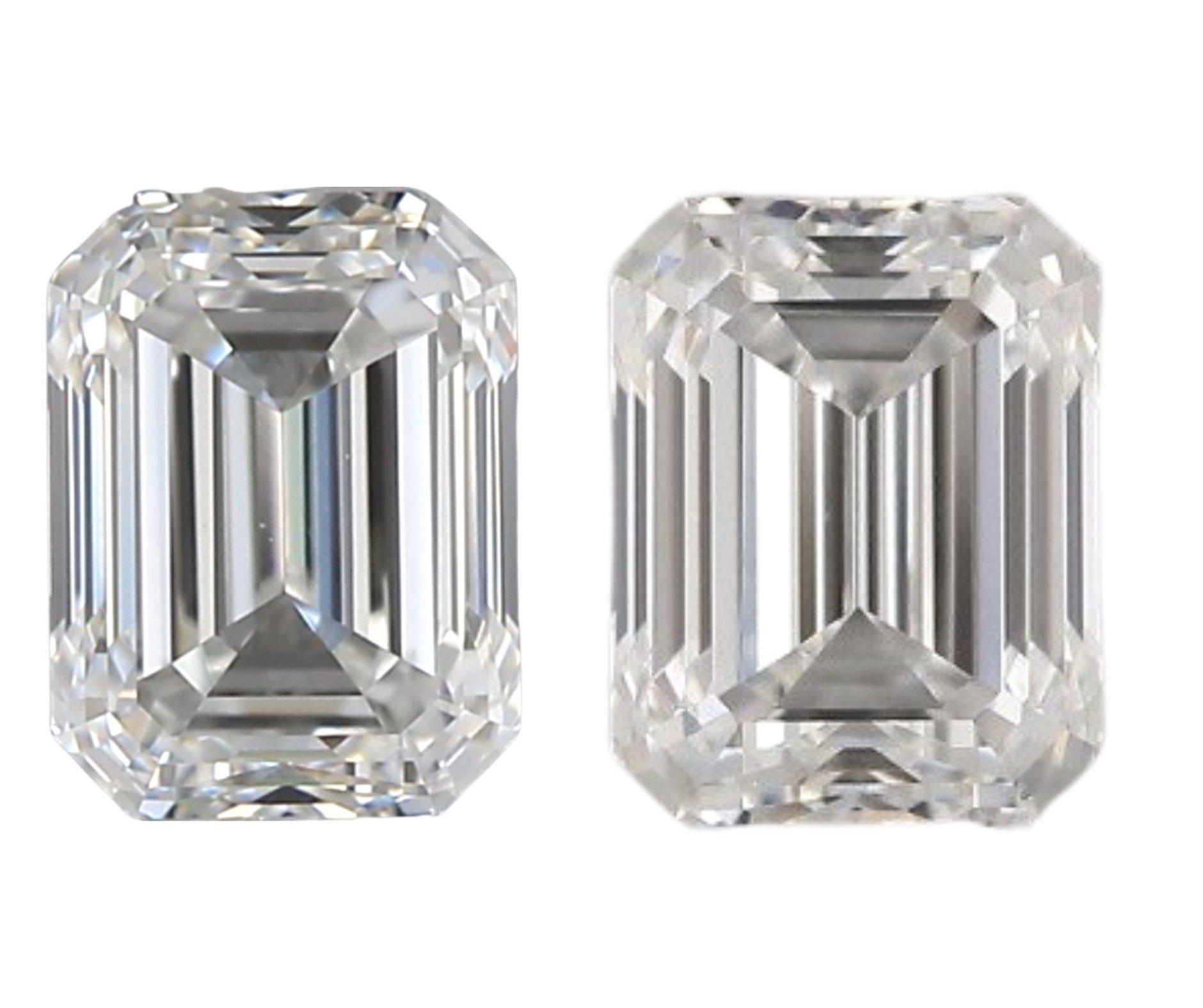 2 Teile, natürliche Diamanten, 0,81 Karat, Smaragd, I, Falls 'Flawless', GIA-Zertifikat im Angebot 3