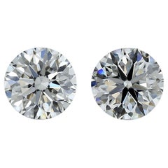 2 pièces Diamants naturels, 0,82 ct - ronds - G - VS2, certificat GIA