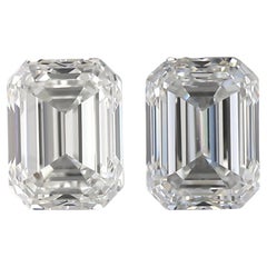 2 pcs Natural Diamonds - 1.00 ct - Emerald - H - VVS1- GIA Certificate