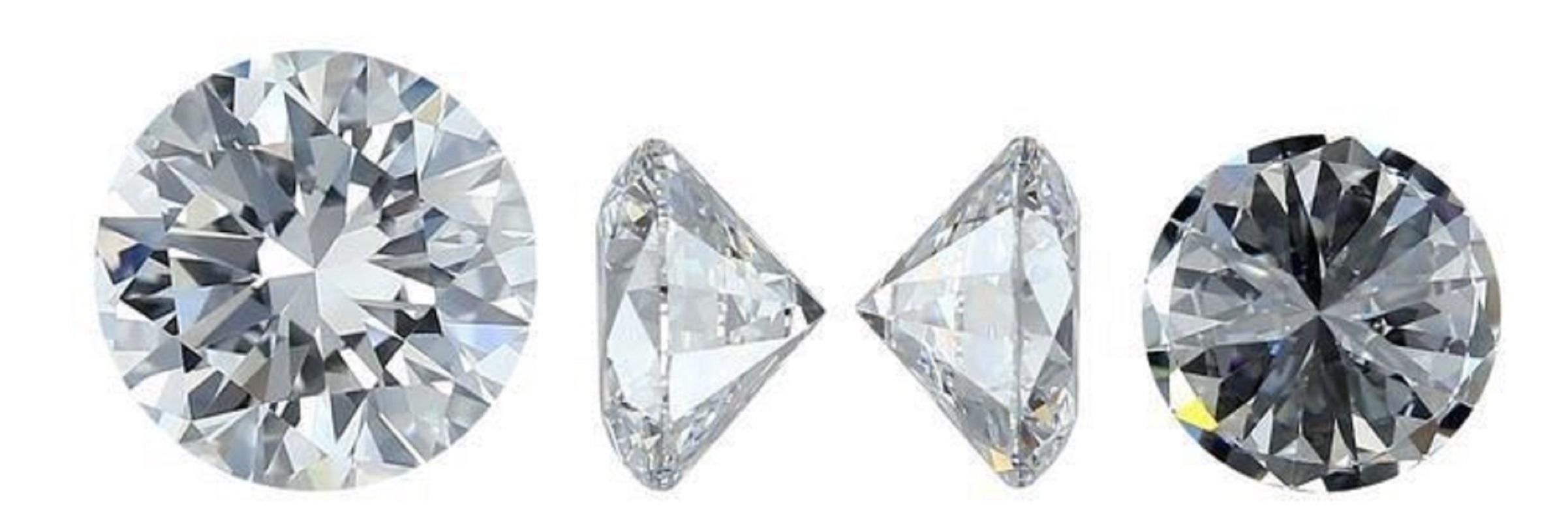Round Cut 2 Pcs Natural Diamonds, 1.06 Ct, Round, D 'Colourless', If 'Flawless', IGI