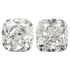 2 pcs Natural Diamonds - 1.20 ct - Cushion - D 'colourless' - VVS1, GIA Cert