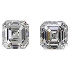 2 Pcs Natural Diamonds, 2.02 Ct, Asscher, H, IF 'Flawless', IGI Certificate