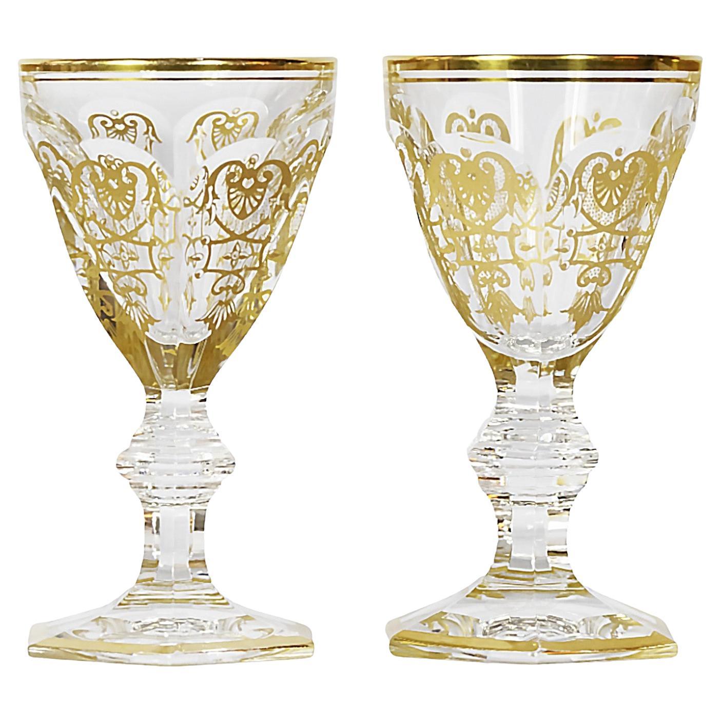 2 Pcs. Set of Baccarat Harcourt Empire Collection Crystal Glasses For Sale