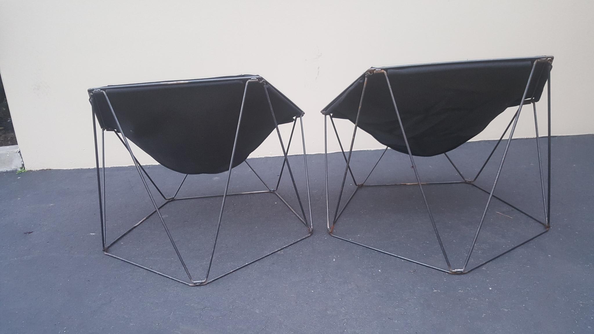 Mid-Century Modern 2 Penta Chairs Jean-Paul Barray & Kim Moltzer for Wilhelm Bofinger 1960s France For Sale