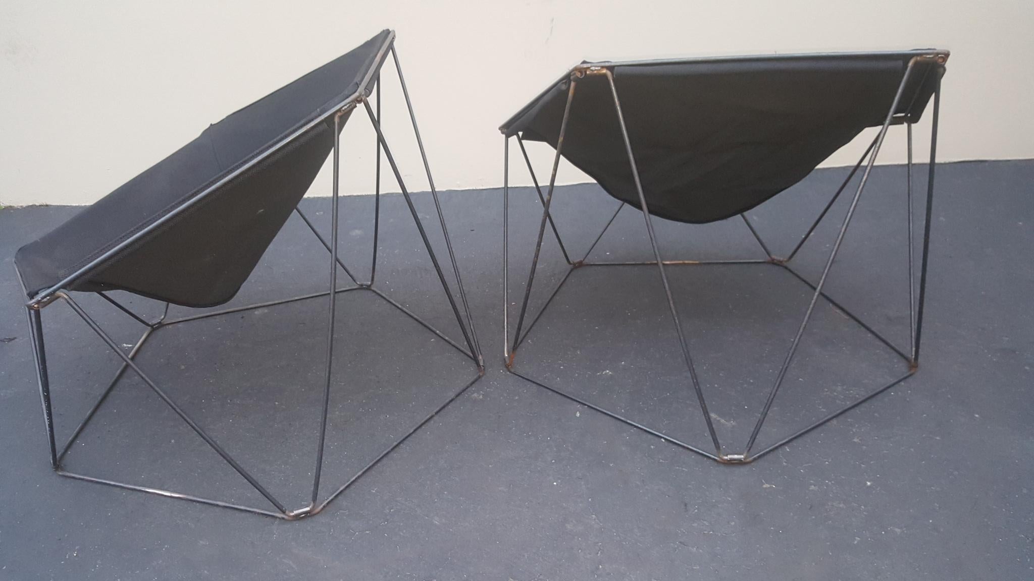 Metal 2 Penta Chairs Jean-Paul Barray & Kim Moltzer for Wilhelm Bofinger 1960s France For Sale