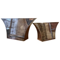 Vintage 2 Persepoli Silver Plated Vases by Lino Sabattini, Italy, 1960s