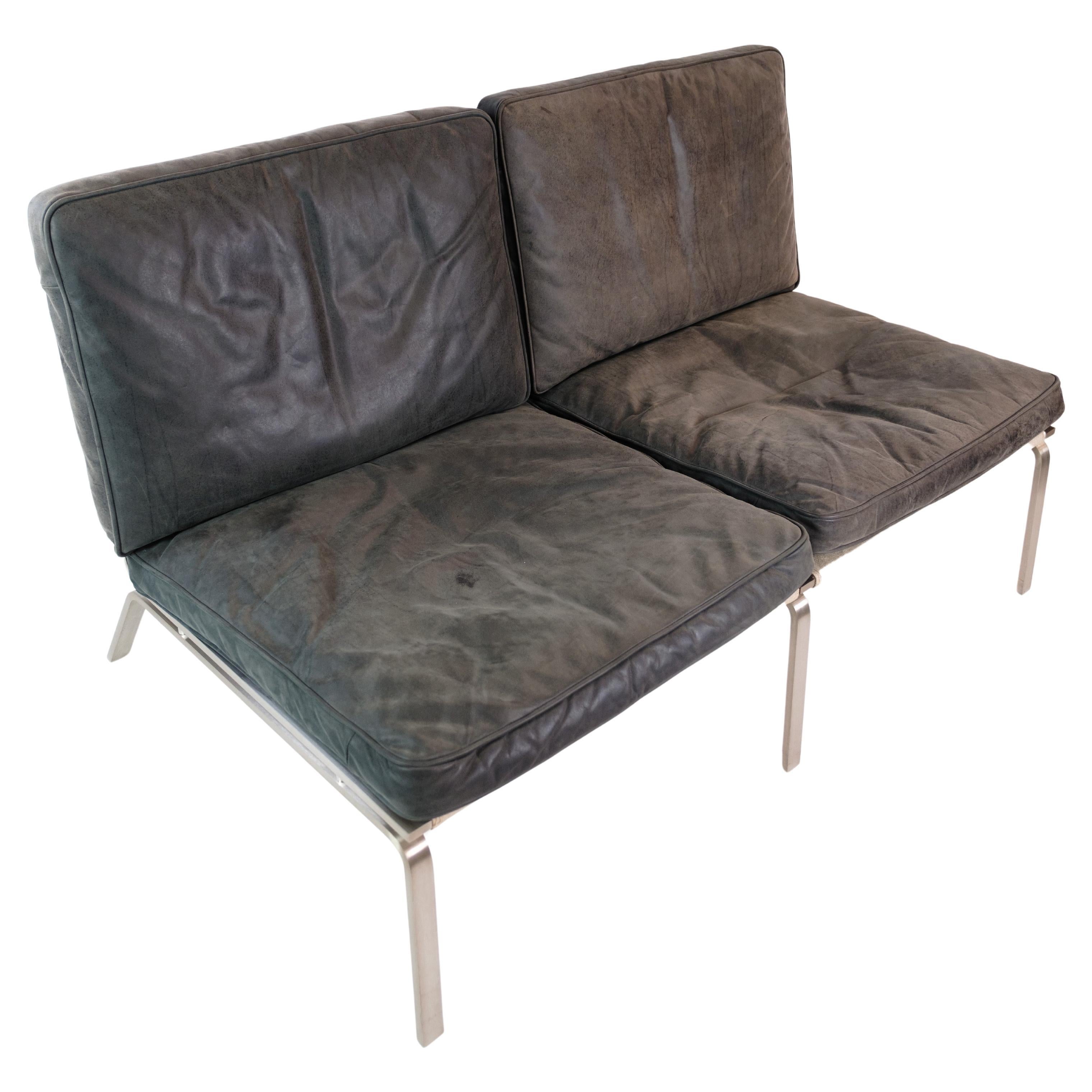 2-Person Sofa From Norr11 Made With Black Leather Cushions From 2000s For Sale