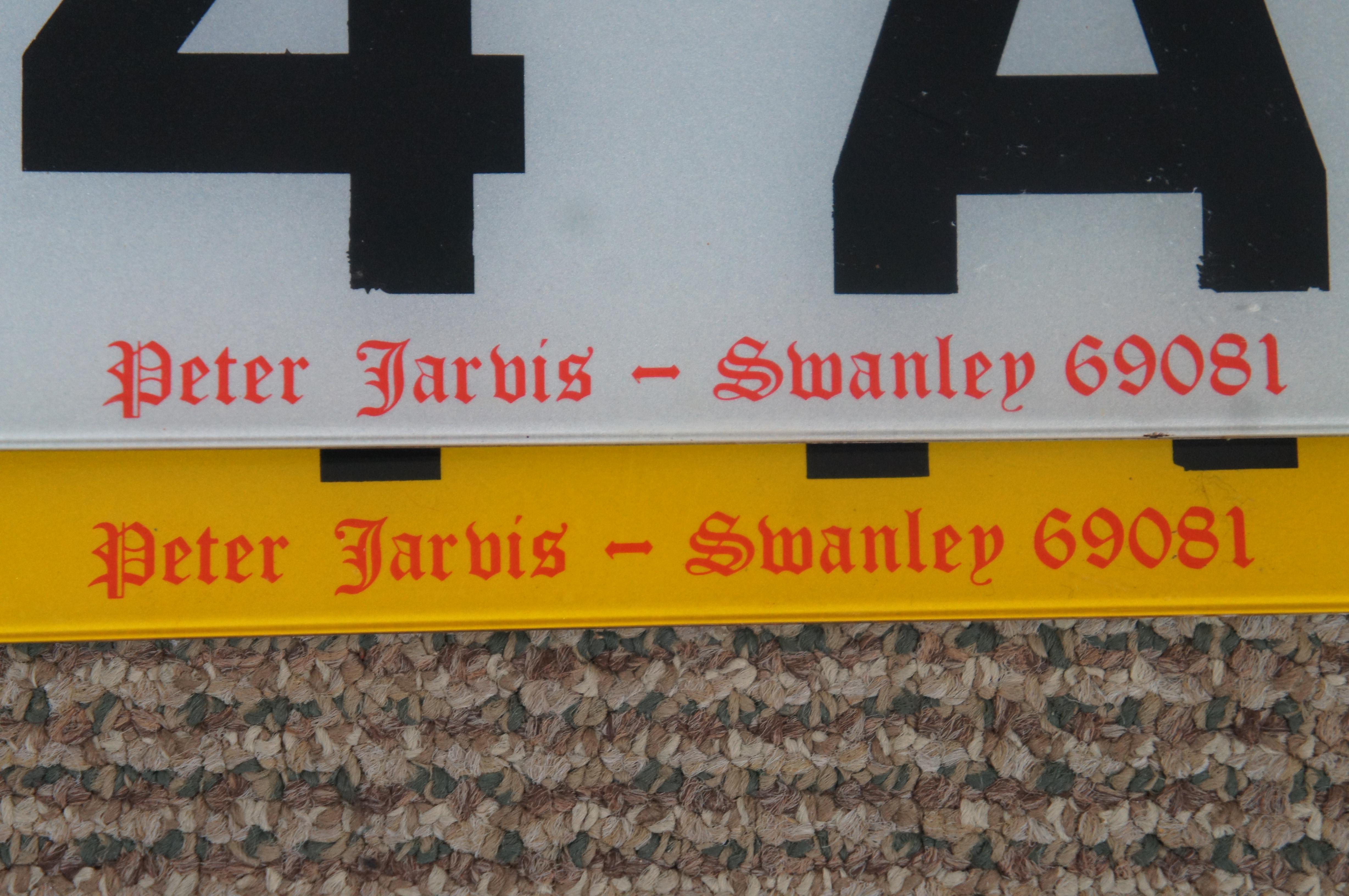 2 Peter Jarvis Euro Car Dealer Vehicle Registration License Plates Yellow White  1