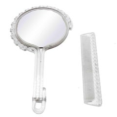 2-Piece American Art Moderne Lucite Mirror and Brush Set