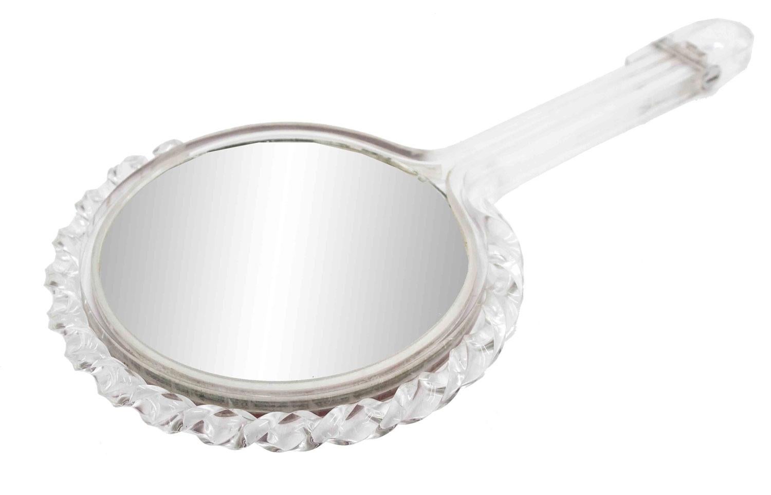 2-Piece American Art Moderne Lucite Mirror and Brush Set Bon état - En vente à Queens, NY