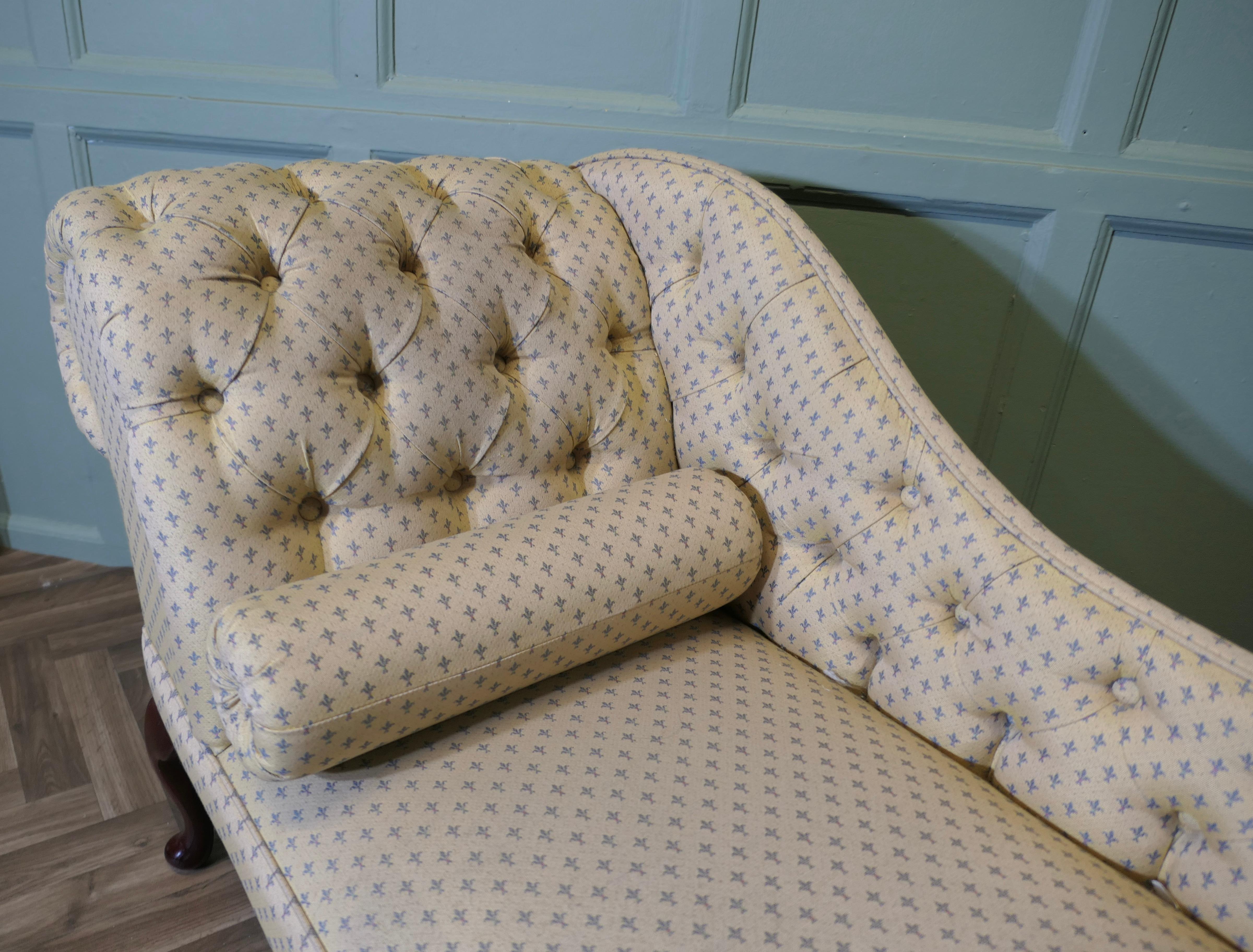 2 pièces Boudoir Chaise longue, lit de jour avec tabouret de pied en vente 5