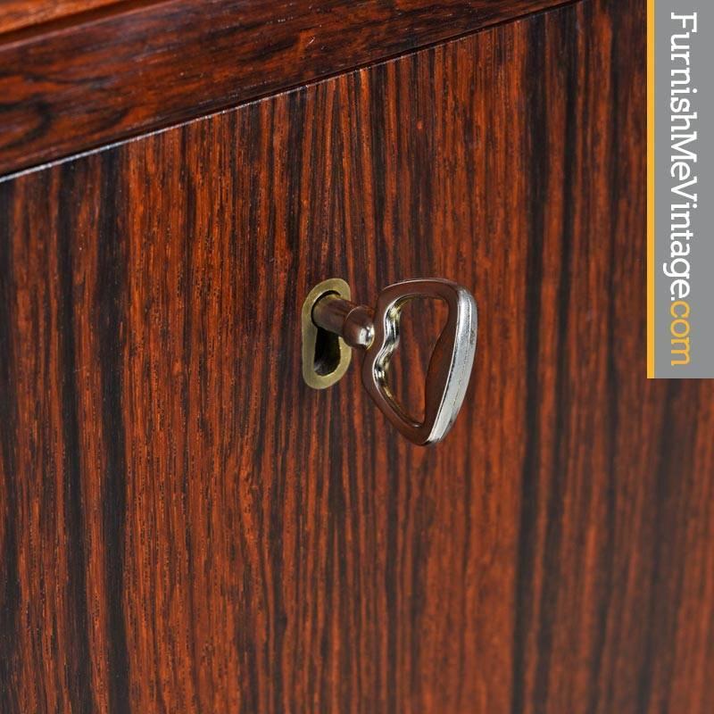 Two-Piece Danish Rosewood Hutch Bookcase Bar 1