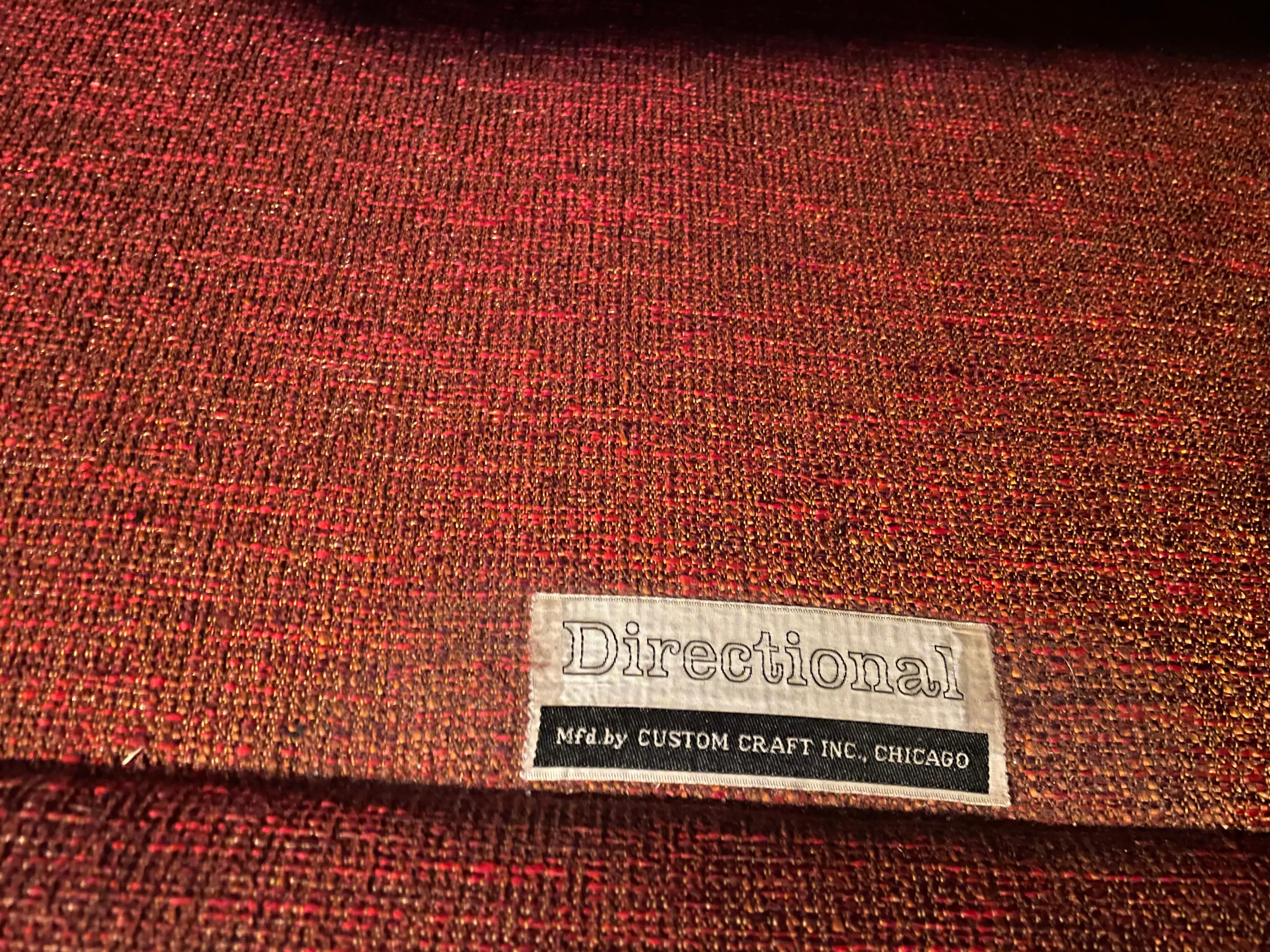 2 Piece Directional Sofa Designed by Paul Mccobb In Fair Condition For Sale In Bensalem, PA