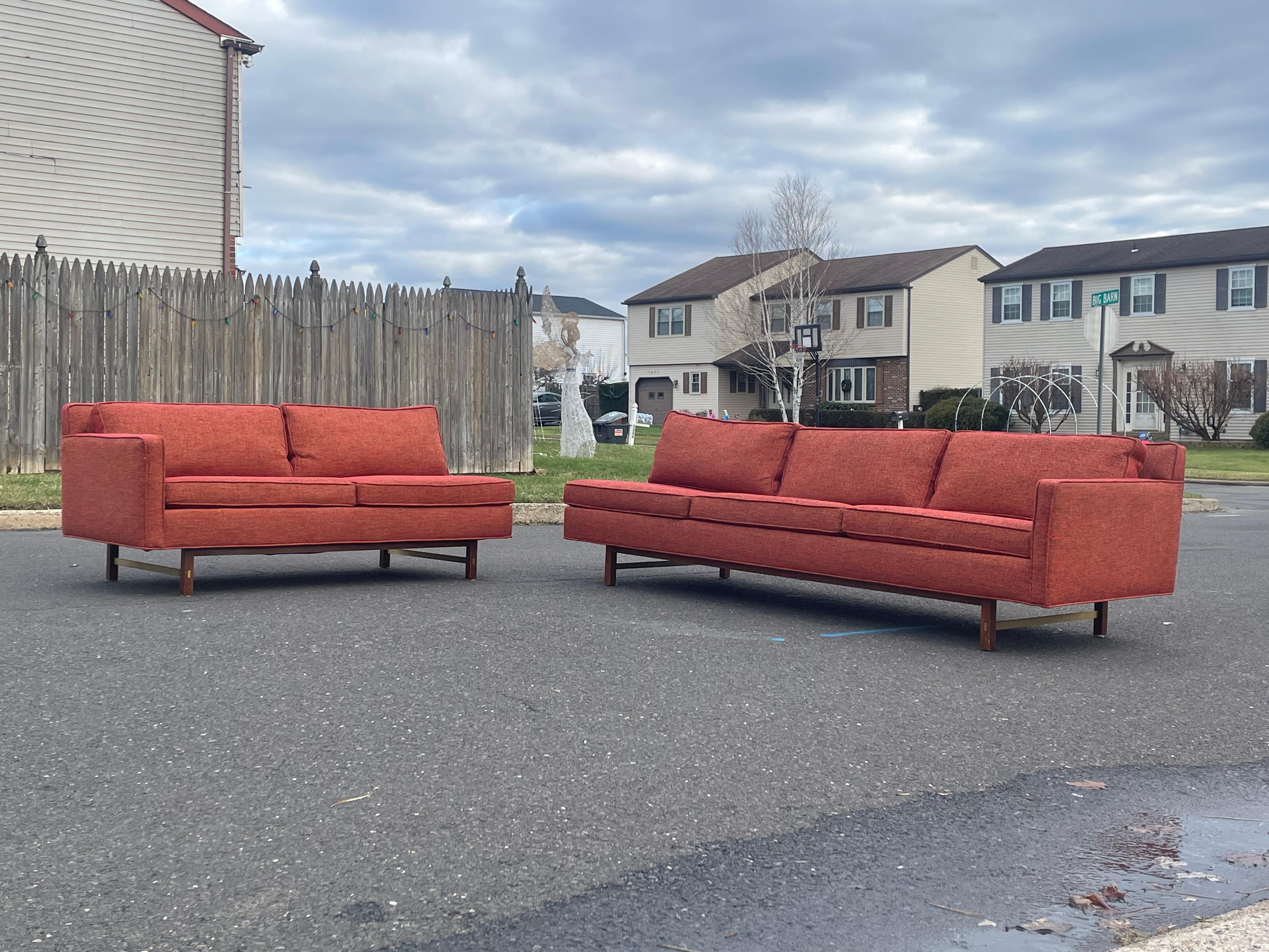 Brass 2 Piece Directional Sofa Designed by Paul Mccobb For Sale