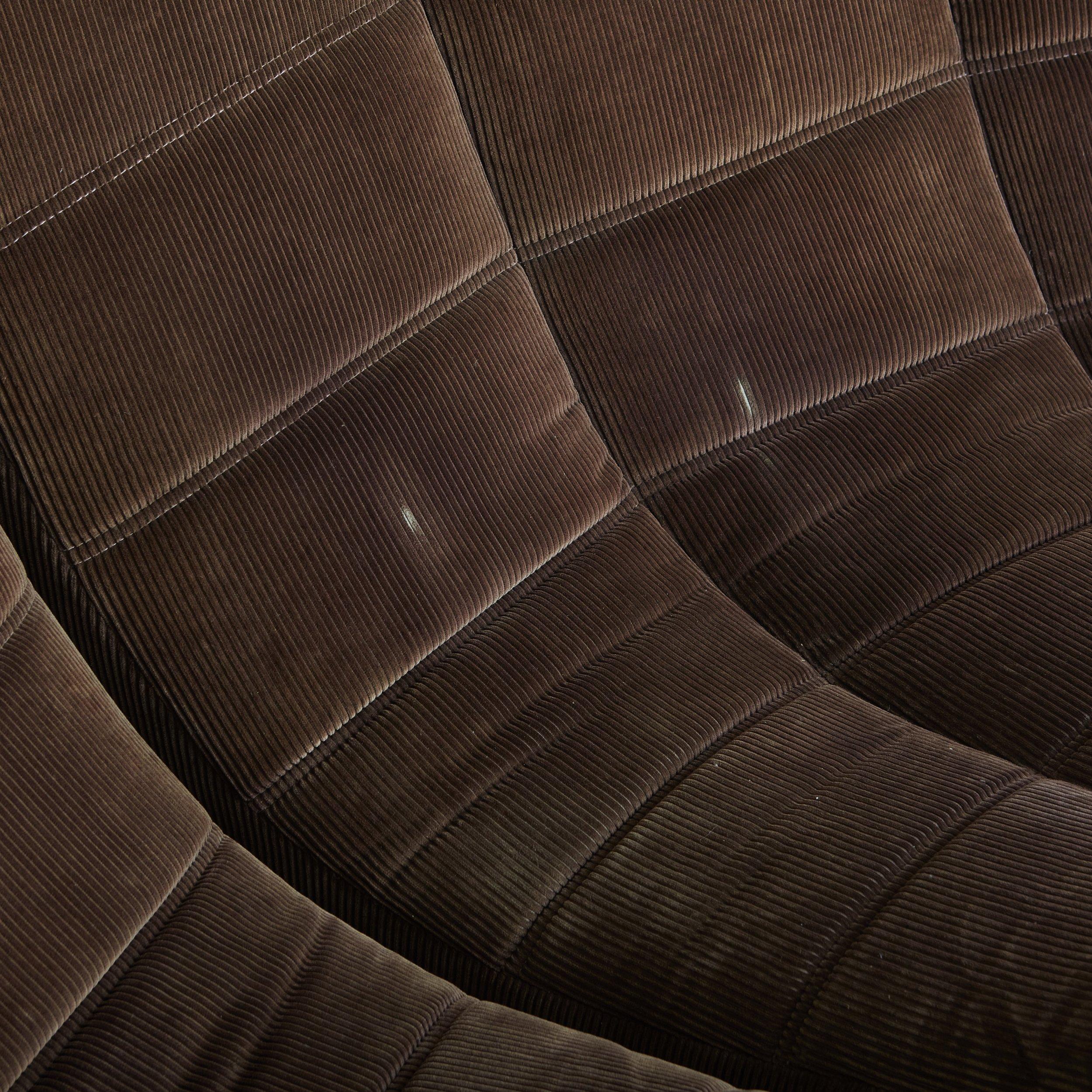 2-teiliges 'Gilda'-Sofa aus braunem Kord von Michel Ducaroy für Ligne Roset, Frankreich im Zustand „Relativ gut“ im Angebot in Chicago, IL