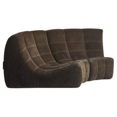 2-Piece 'Gilda' Sofa in Brown Corduroy by Michel Ducaroy for Ligne Roset, France