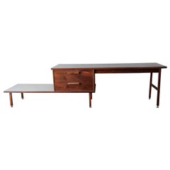 2-Piece Mid Century Walnut and Formica Desk