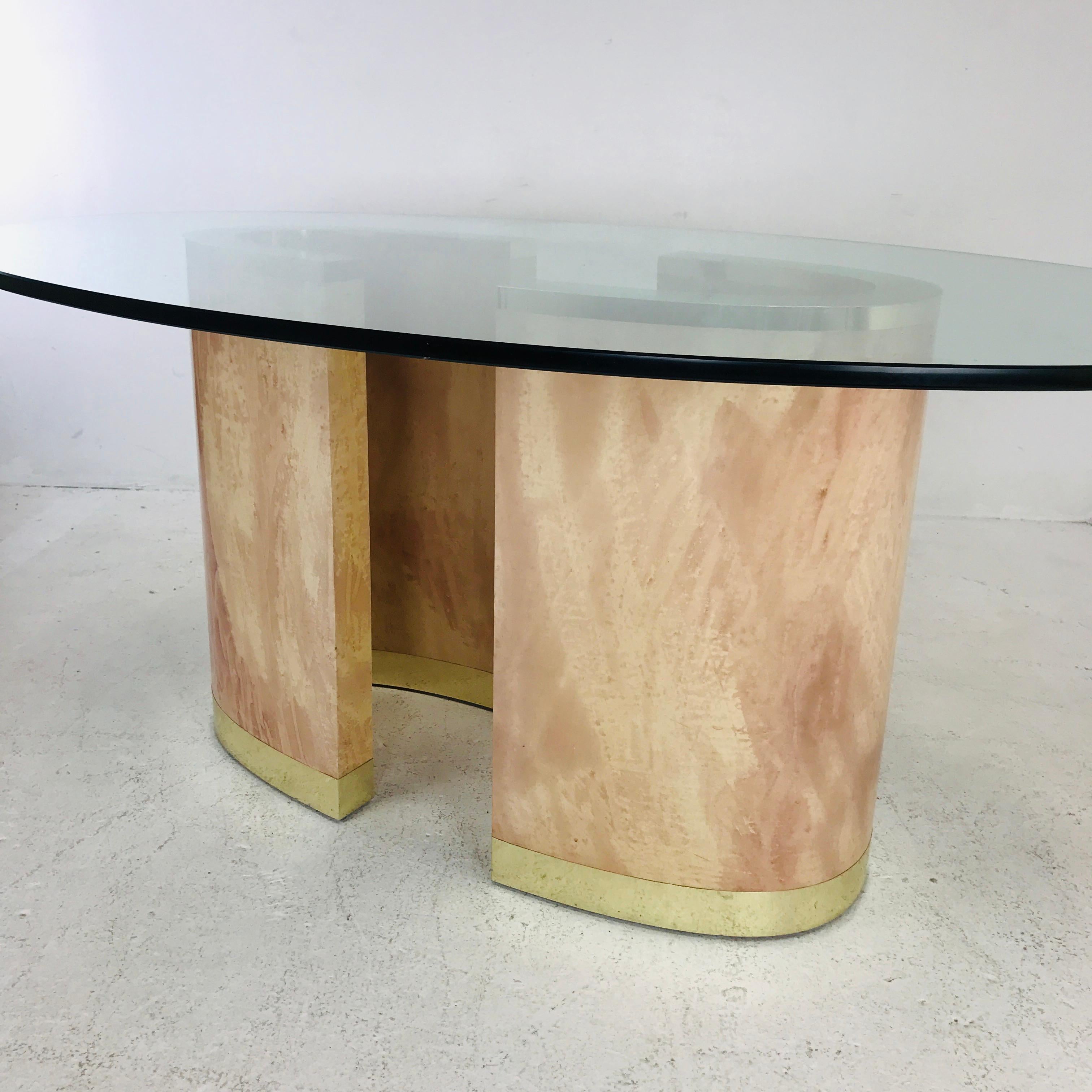 glass pedestal dining table
