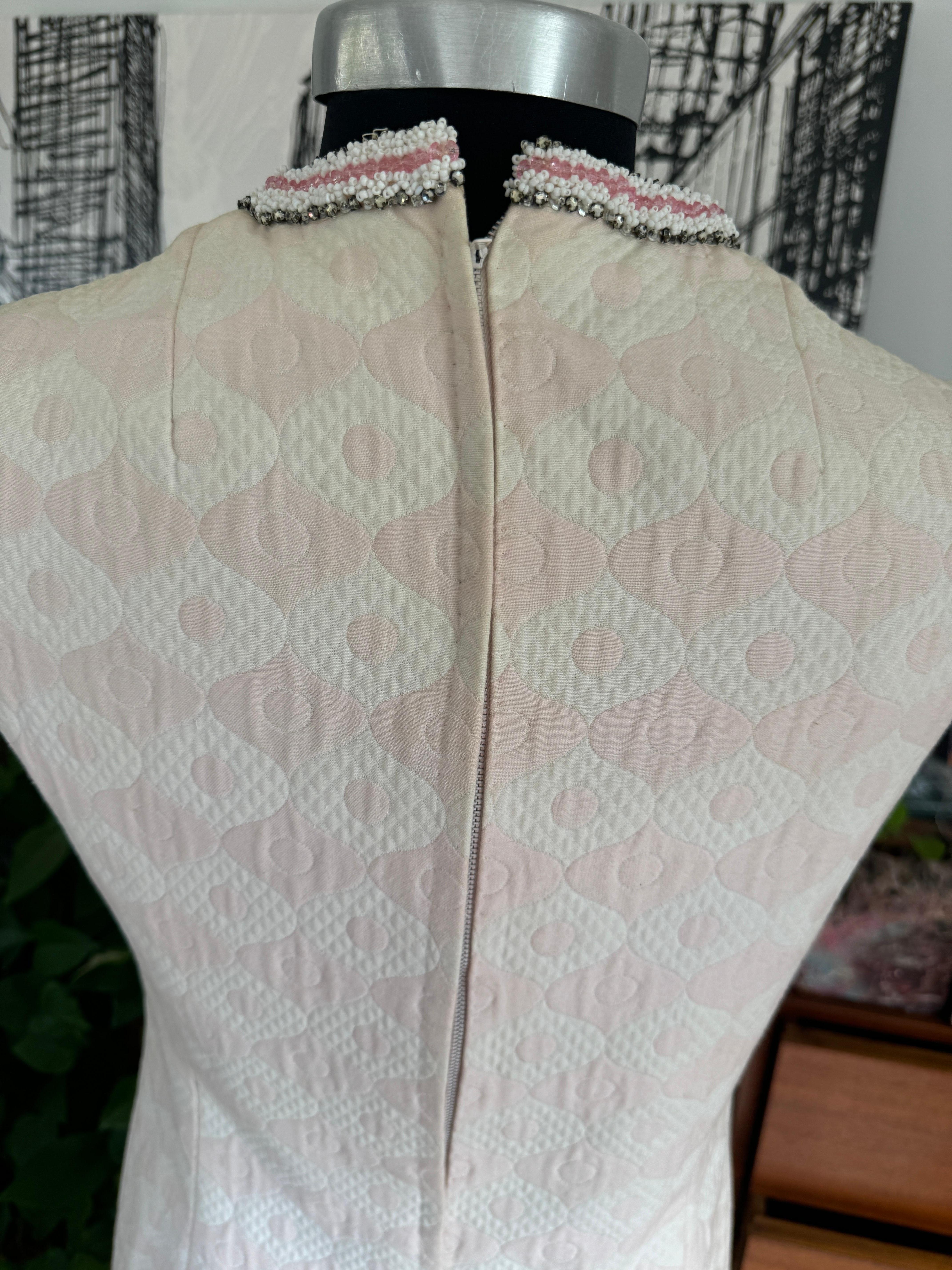 Pink Rhinestone Tunic Pant Suit Vintage 1960s For Sale 8