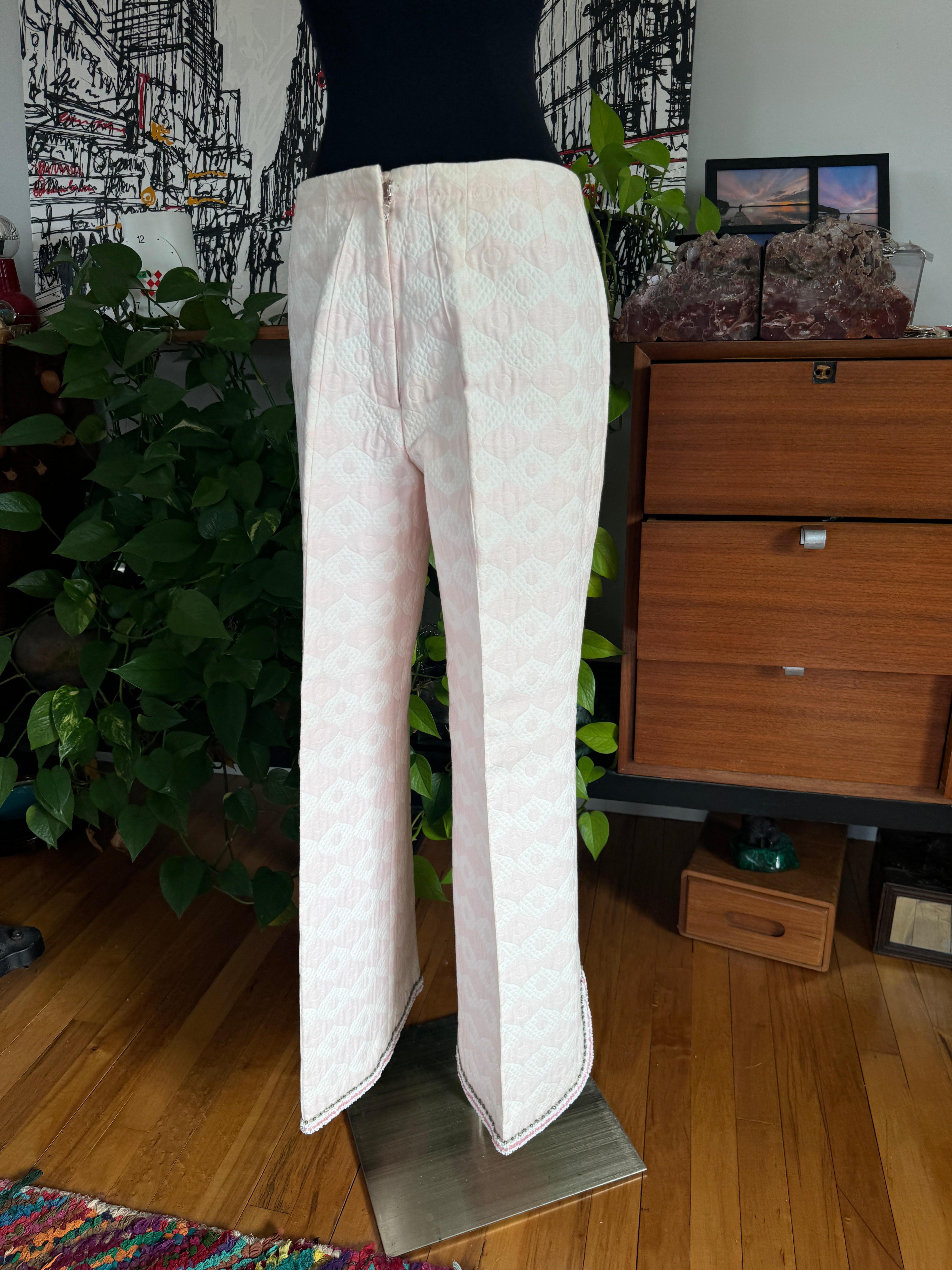 Pink Rhinestone Tunic Pant Suit Vintage 1960s For Sale 1