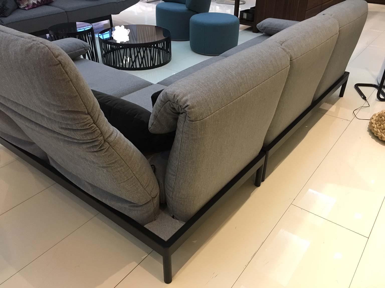 metal frame sectional sofa