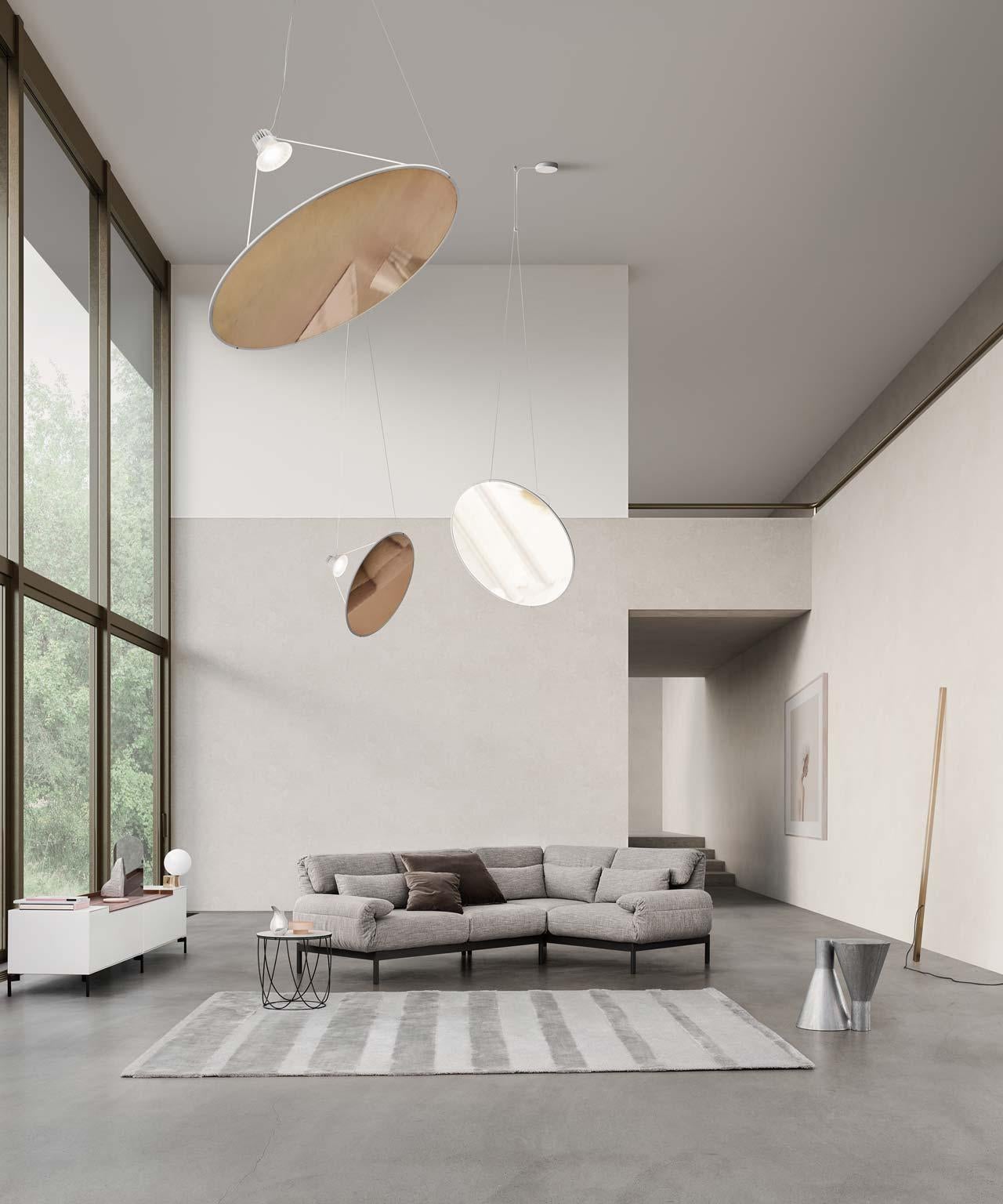 German 2-Piece Sectional Sofa in Grey Fabric Black Steel Frame with Recline Function