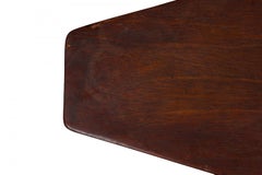 2 Piece Set of Mid-Century American Polygonal Wood and Brass Nesting Tables