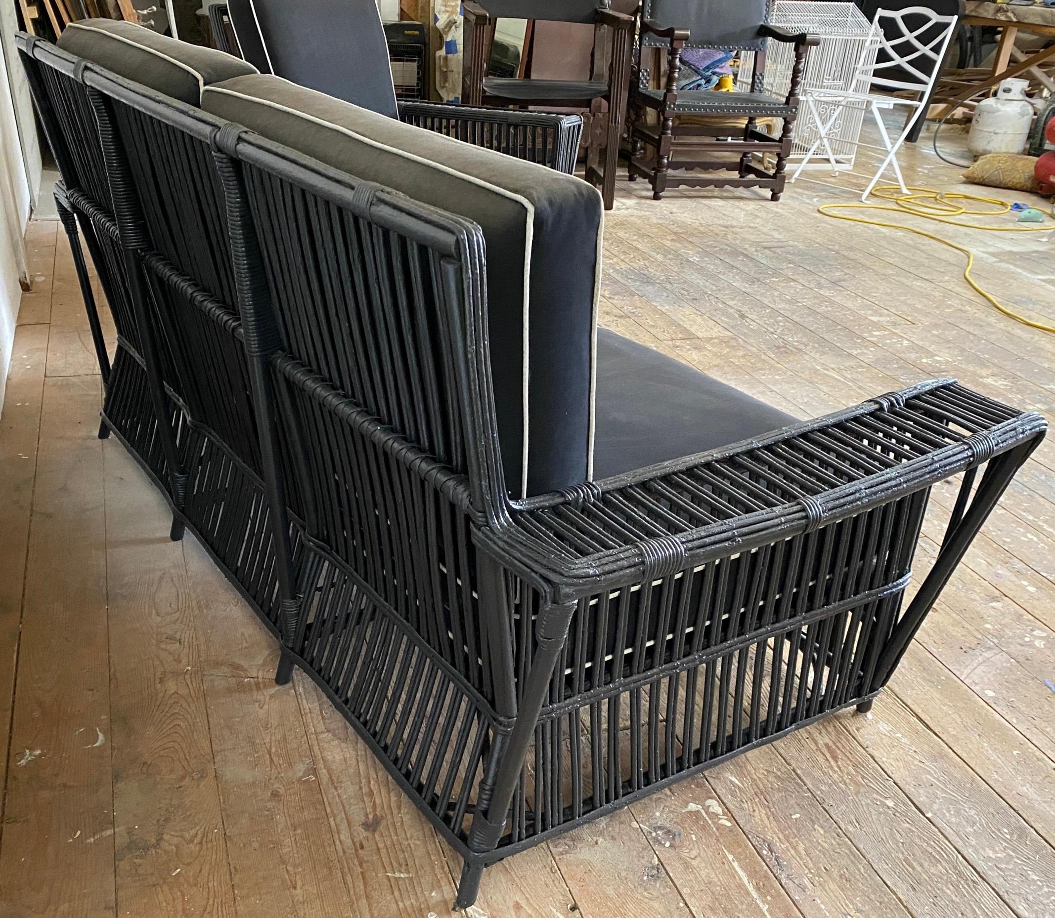 Black wicker settee sale