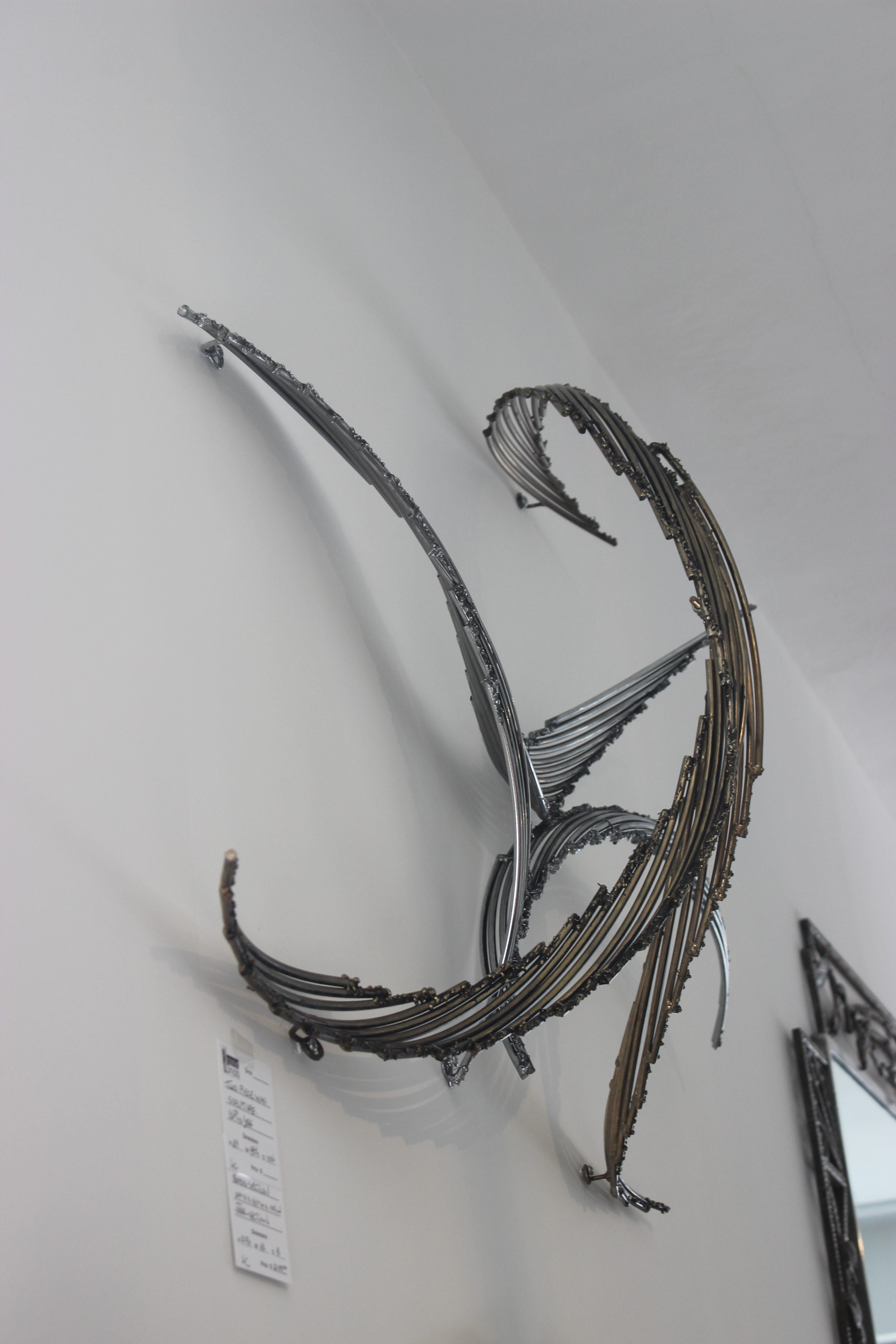 2-Piece Wall Mount Sculpture by Jere For Sale 3