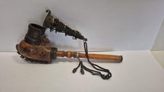 2 pièces, pipe en bois, sculptée à la main, pipe de paysan tyrolien