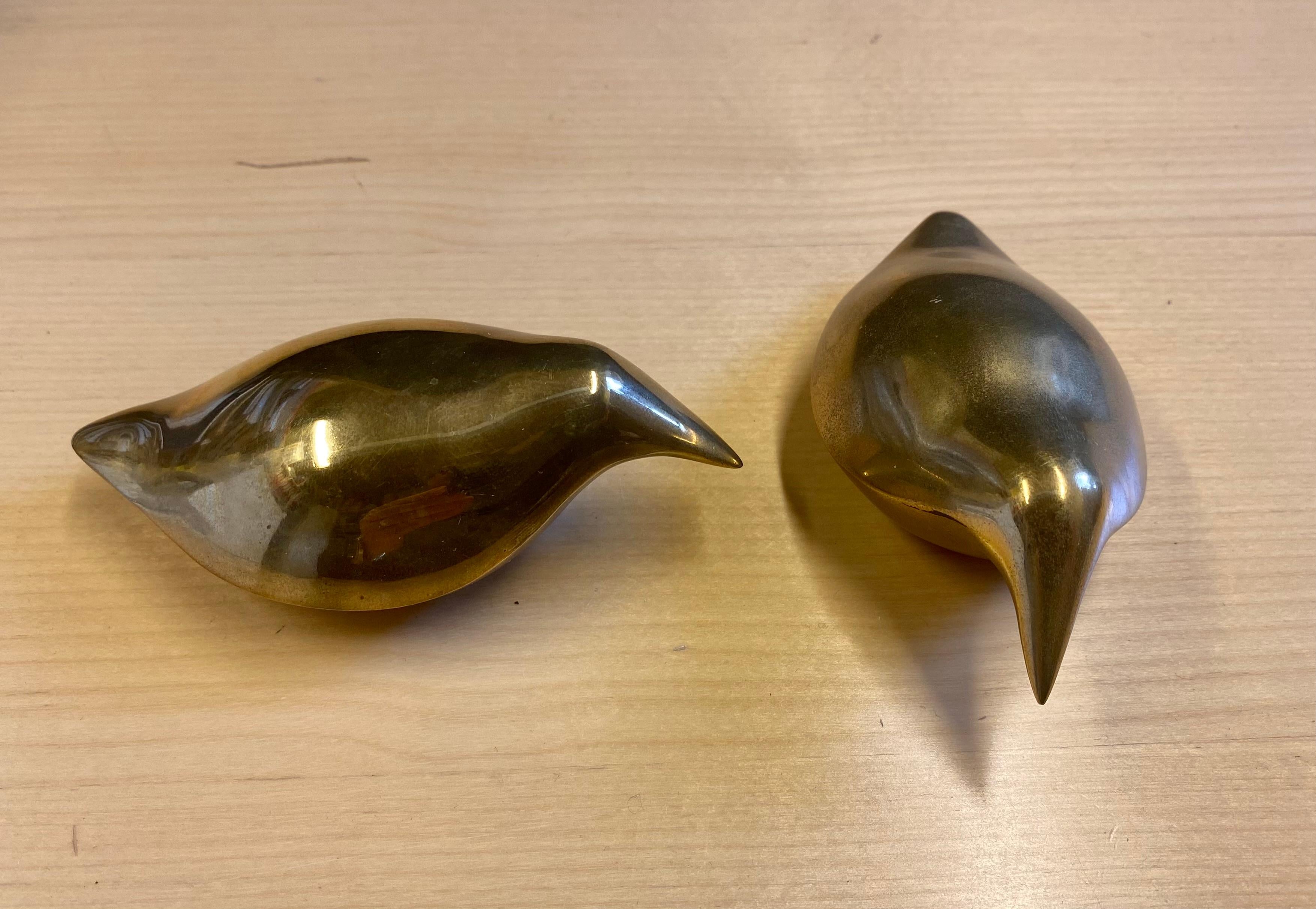 2 Pieces Tapio Wirkkala Bronze Bird Paperweight For Sale 4
