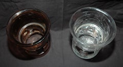 2 pieces Wiktor Berndt for Flygsfors 60´s glass vases "Tribal"