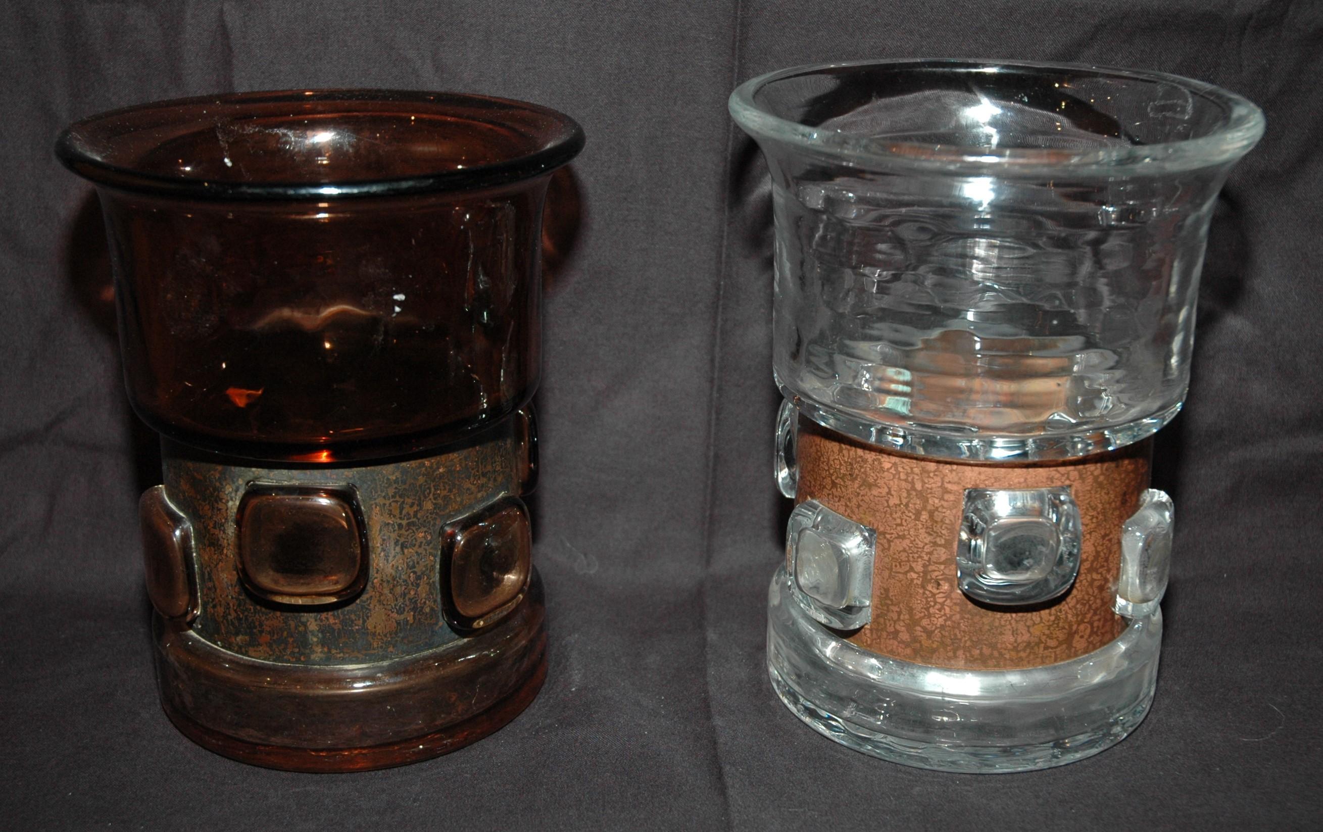 2 pieces Wiktor Berndt for Flygsfors 60´s glass vases 