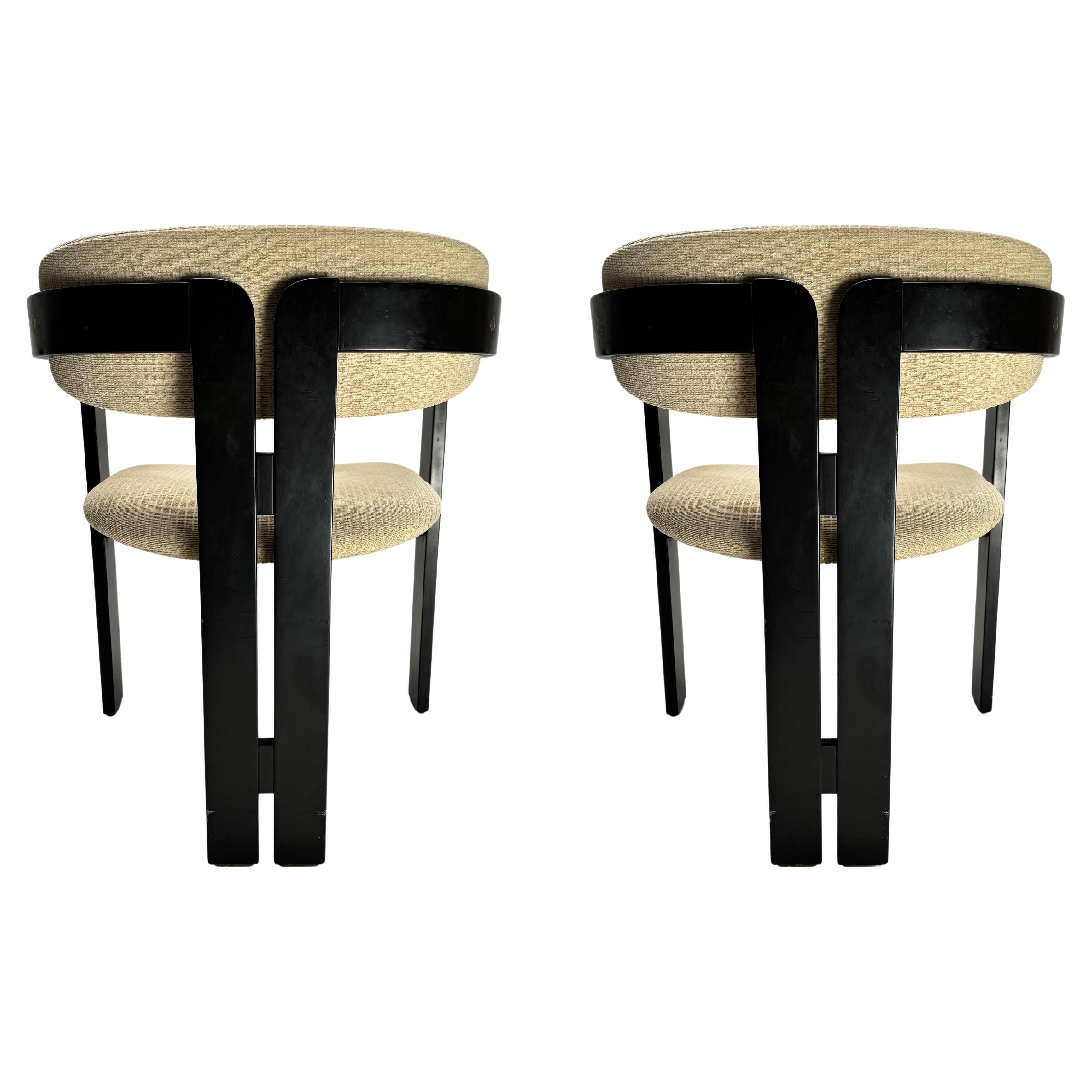 2 Pigreco Style wooden chairs, Italy, 1960s