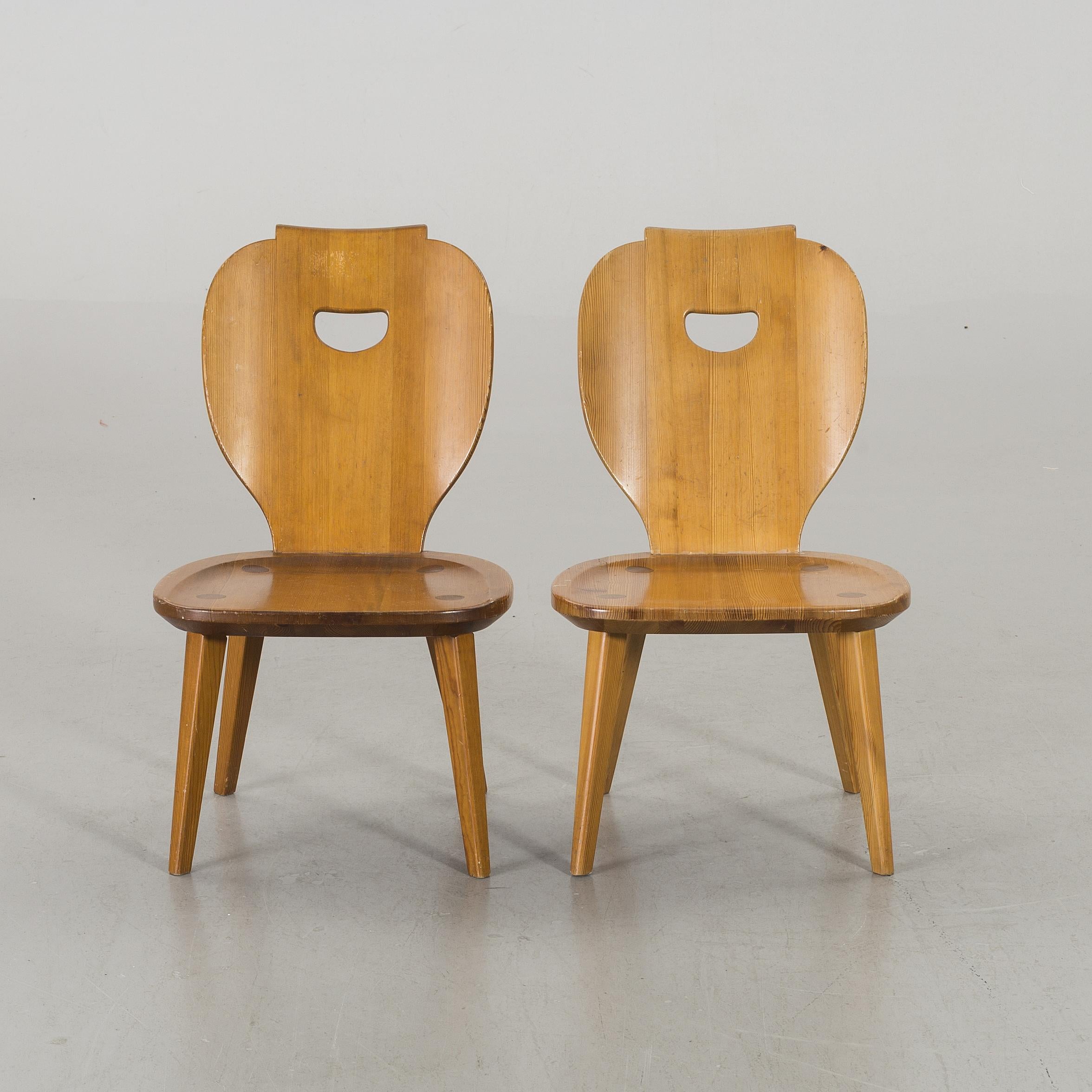 2 chairs, Carl Malmsten, Sweden, 1953, Produced by Svensk Fur.